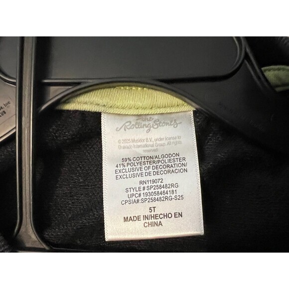 Rolling Stones Unisex Toddler Knit Joggers Set  5T  NWT  Black Graphic  Rocker - Picture 5 of 6